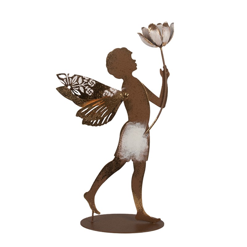 Clayre & Eef Statuetta decorativa di Natale Angelo 20x8x36 cm Color oro Metallo