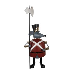 Clayre & Eef Statuetta decorativa Mouse 50x37x127 cm Grigio Metallo