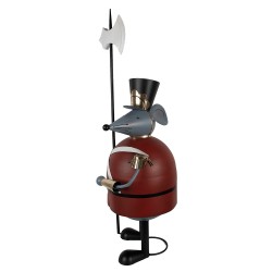 Clayre & Eef Statuetta decorativa Mouse 50x37x127 cm Grigio Metallo