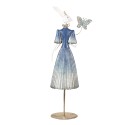 Clayre & Eef Statuetta decorativa Coniglio 26x12x73 cm Bianco Metallo