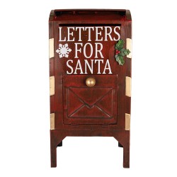Clayre & Eef Statuetta decorativa di Natale Buca delle lettere 27x21x53 cm Rosso Metallo