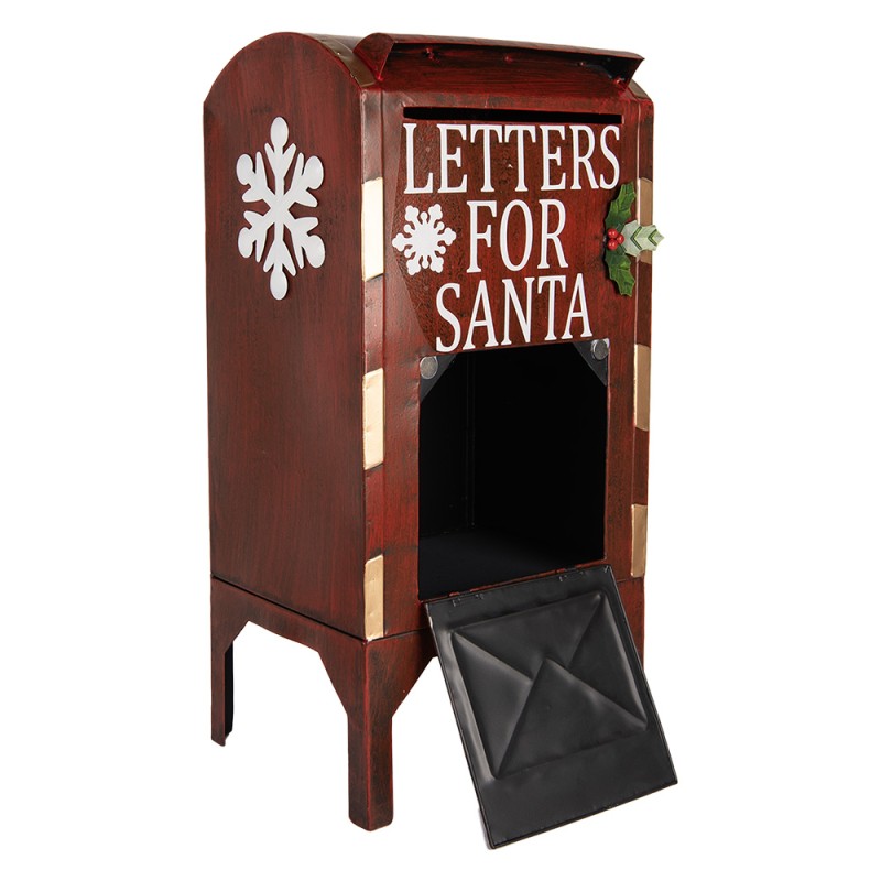 Clayre & Eef Statuetta decorativa di Natale Buca delle lettere 27x21x53 cm Rosso Metallo