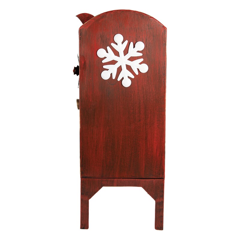 Clayre & Eef Statuetta decorativa di Natale Buca delle lettere 27x21x53 cm Rosso Metallo