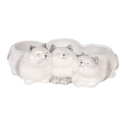 Clayre & Eef Decorative Figurine Cats 27x16x10 cm Grey Ceramic No Shape