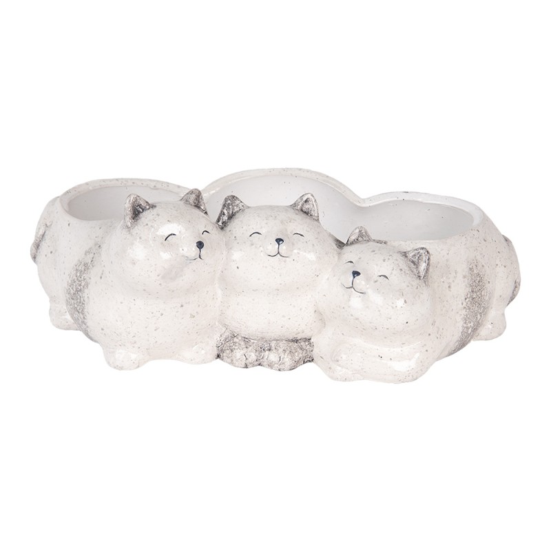 Clayre & Eef Decorative Figurine Cats 27x16x10 cm Grey Ceramic No Shape