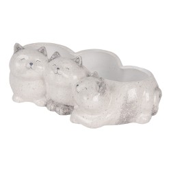Clayre & Eef Decorative Figurine Cats 27x16x10 cm Grey Ceramic No Shape