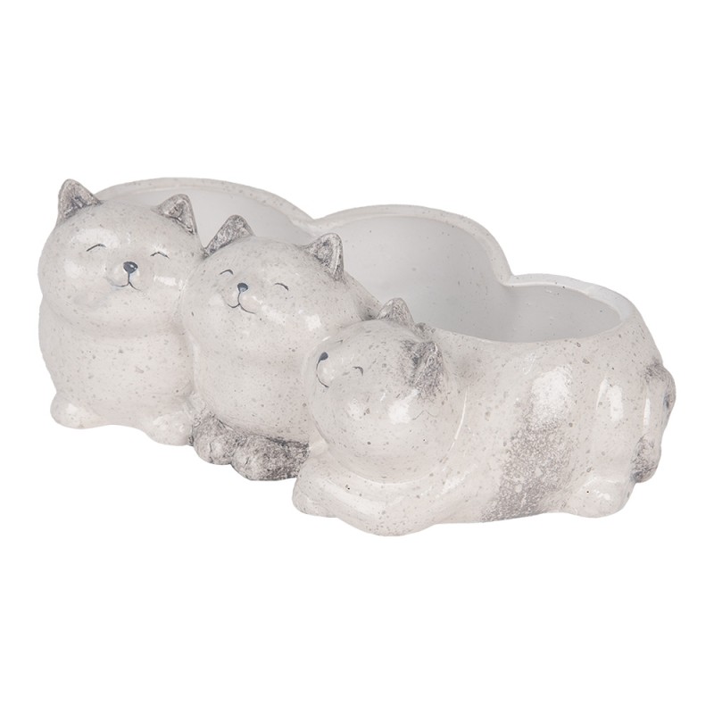 Clayre & Eef Decorative Figurine Cats 27x16x10 cm Grey Ceramic No Shape