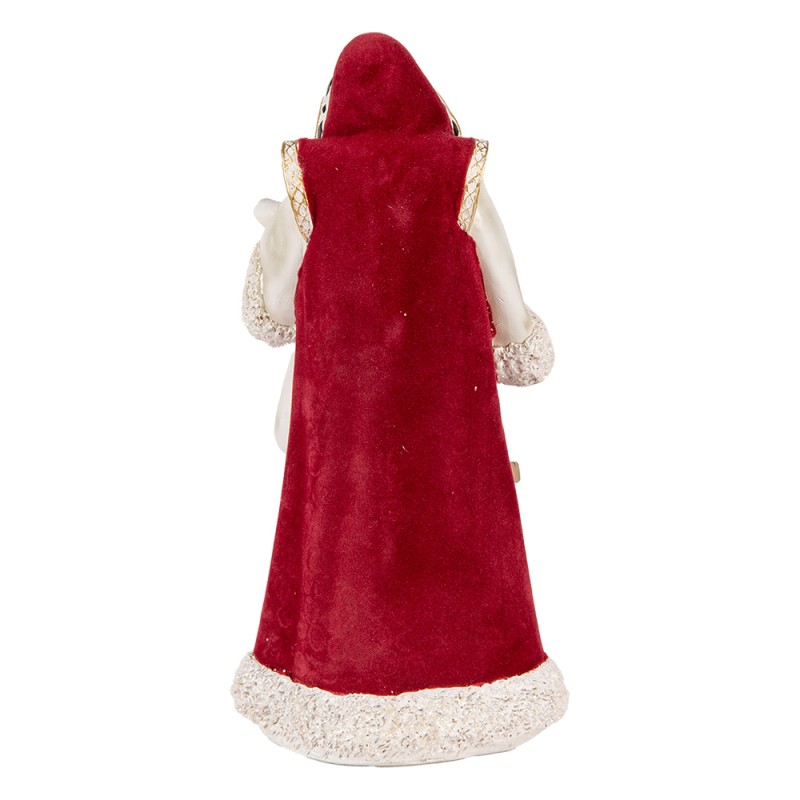Clayre & Eef Statuetta decorativa di Natale Babbo Natale 15x14x29 cm Beige Rosso Plastica