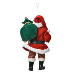 Clayre & Eef Ornamento Natalizio Babbo Natale 17 cm Rosso Tessuto