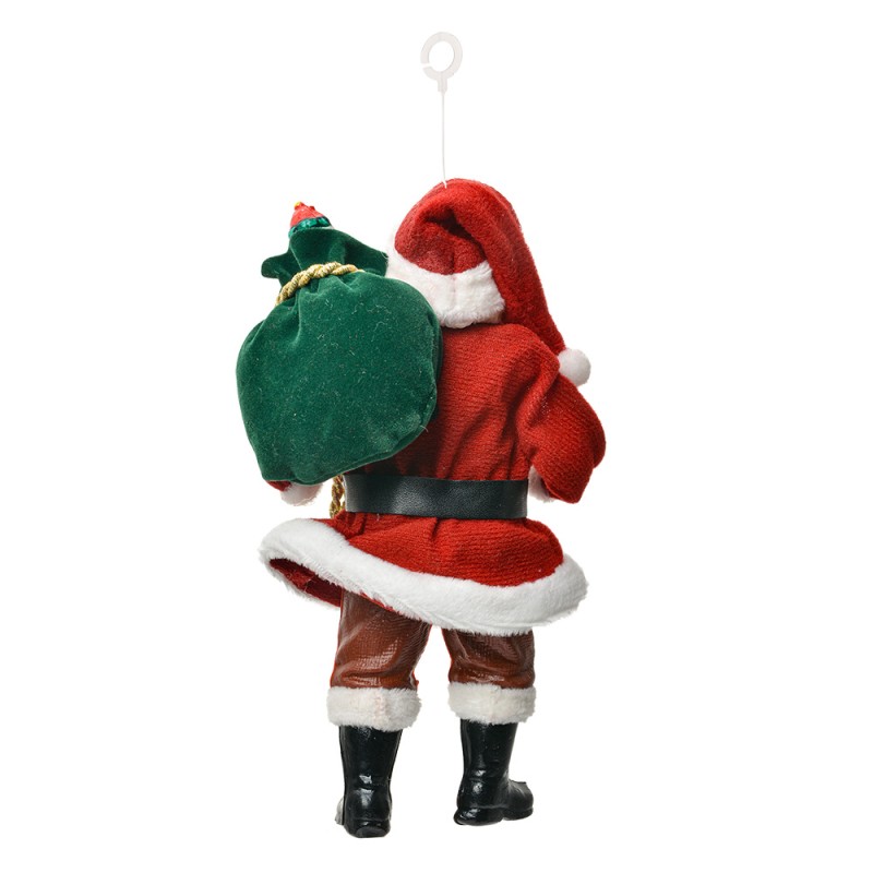 Clayre & Eef Ornamento Natalizio Babbo Natale 17 cm Rosso Tessuto