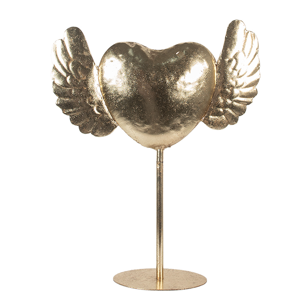 Clayre & Eef Decoratie Beeld Hart 38x11x47 cm Goudkleurig Metaal afbeelding 1