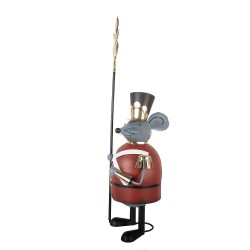 Clayre & Eef Statuetta decorativa Mouse 35x27x109 cm Grigio Metallo