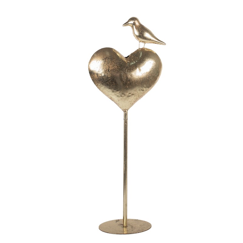 Clayre & Eef Statuetta decorativa Cuore 24x11x68 cm Color oro Metallo