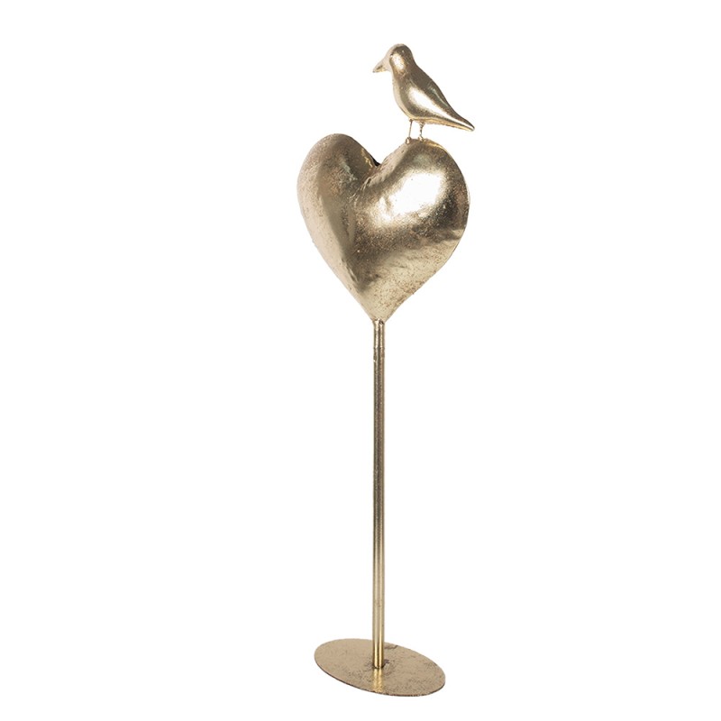 Clayre & Eef Statuetta decorativa Cuore 24x11x68 cm Color oro Metallo
