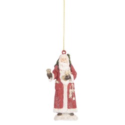 Clayre & Eef Ornamento Natalizio Babbo Natale 5x3x11 cm Rosso Plastica