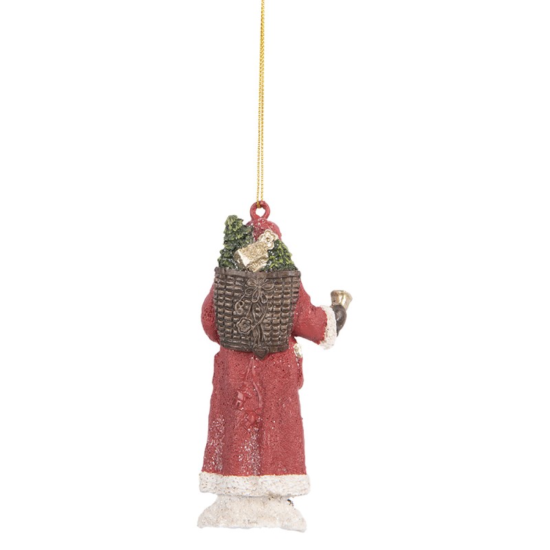 Clayre & Eef Ornamento Natalizio Babbo Natale 5x3x11 cm Rosso Plastica