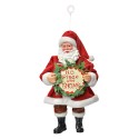 Clayre & Eef Ornamento Natalizio Babbo Natale 17 cm Rosso Tessuto