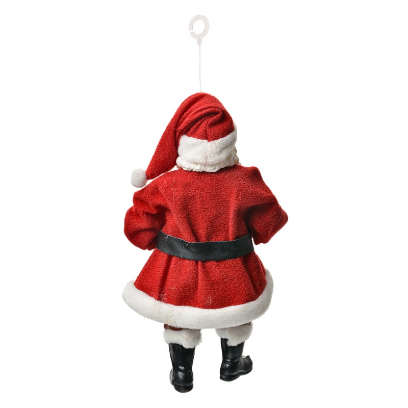 Clayre & Eef Ornamento Natalizio Babbo Natale 17 cm Rosso Tessuto