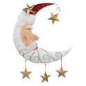 Clayre & Eef Kerstdecoratie Beeld Maan 41x3x53 cm Wit Metaal