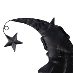 Clayre & Eef Kerstdecoratie Beeld Maan 41x3x53 cm Wit Metaal
