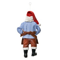Clayre & Eef Ornamento Natalizio Babbo Natale 17 cm Rosso Tessuto