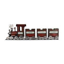 Clayre & Eef Statuetta decorativa di Natale Treno 95x19x28 cm Rosso Metallo
