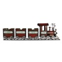 Clayre & Eef Statuetta decorativa di Natale Treno 95x19x28 cm Rosso Metallo