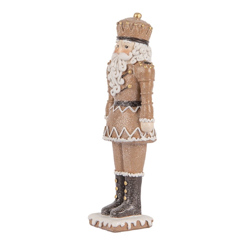 Clayre & Eef Statuetta decorativa di Natale Schiaccianoci 6x5x18 cm Marrone Plastica