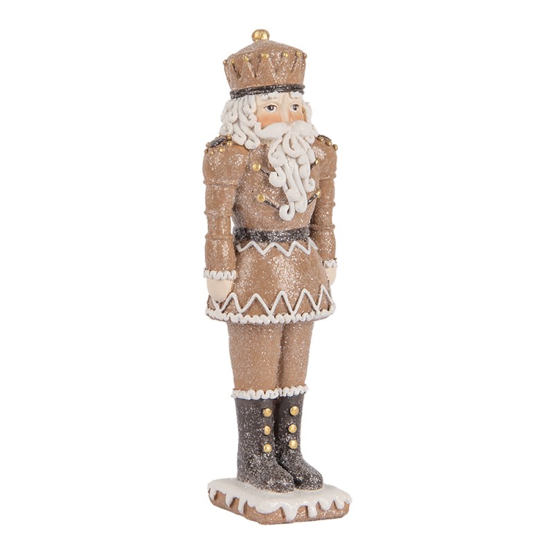 Clayre & Eef Statuetta decorativa di Natale Schiaccianoci 6x5x18 cm Marrone Plastica