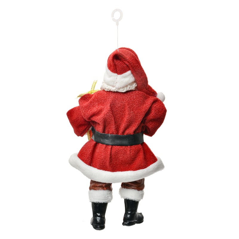 Clayre & Eef Ornamento Natalizio Babbo Natale 17 cm Rosso Tessuto