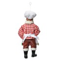 Clayre & Eef Ornamento Natalizio Babbo Natale 17 cm Bianco Tessuto