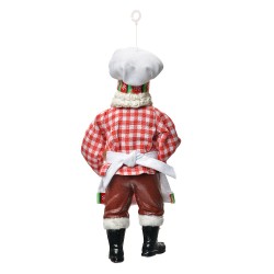 Clayre & Eef Ornamento Natalizio Babbo Natale 17 cm Bianco Tessuto