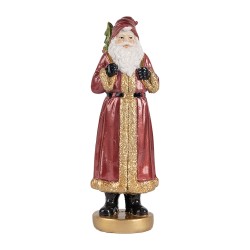 Clayre & Eef Statuetta decorativa di Natale Babbo Natale 6x5x15 cm Rosso Plastica