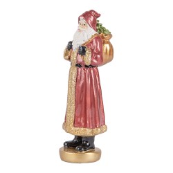 Clayre & Eef Statuetta decorativa di Natale Babbo Natale 6x5x15 cm Rosso Plastica