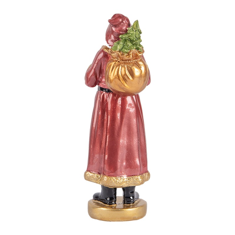 Clayre & Eef Statuetta decorativa di Natale Babbo Natale 6x5x15 cm Rosso Plastica