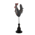Clayre & Eef Statuetta decorativa Gallo 33x12x64 cm Nero Metallo