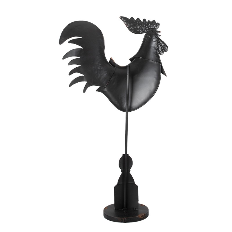 Clayre & Eef Statuetta decorativa Gallo 33x12x64 cm Nero Metallo