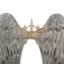 Clayre & Eef Wanddecoratie Vleugels 46x4x65 cm Grijs Metaal