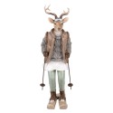 Clayre & Eef Statuetta decorativa Cervo 16x11x31 cm Marrone Plastica