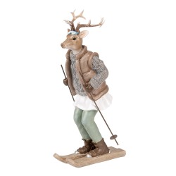 Clayre & Eef Statuetta decorativa Cervo 16x11x31 cm Marrone Plastica