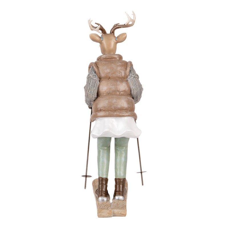 Clayre & Eef Statuetta decorativa Cervo 16x11x31 cm Marrone Plastica