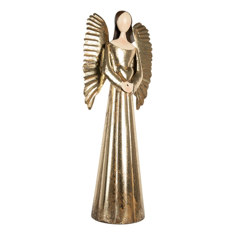 Clayre & Eef Statuetta decorativa Angelo 29x18x68 cm Color oro Metallo