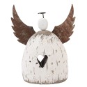 Clayre & Eef Image de décoration Ange 19x6x21 cm Blanc Marron Bois Aucune forme