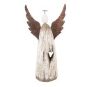 Clayre & Eef Dekorationsfigur Engel 14x5x26 cm Weiß Braun Holz Keine Form