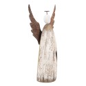 Clayre & Eef Dekorationsfigur Engel 14x5x26 cm Weiß Braun Holz Keine Form
