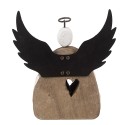Clayre & Eef Image de décoration Ange 13x5x14 cm Blanc Marron Bois Aucune forme