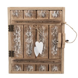 Clayre & Eef Key Cabinet 24x7x30 cm Brown White Wood