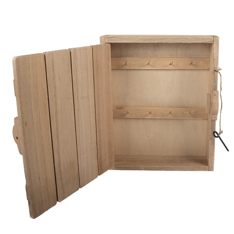 Clayre & Eef Key Cabinet 24x7x30 cm Brown White Wood No Shape