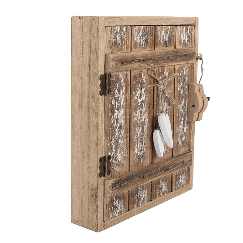 Clayre & Eef Key Cabinet 24x7x30 cm Brown White Wood No Shape