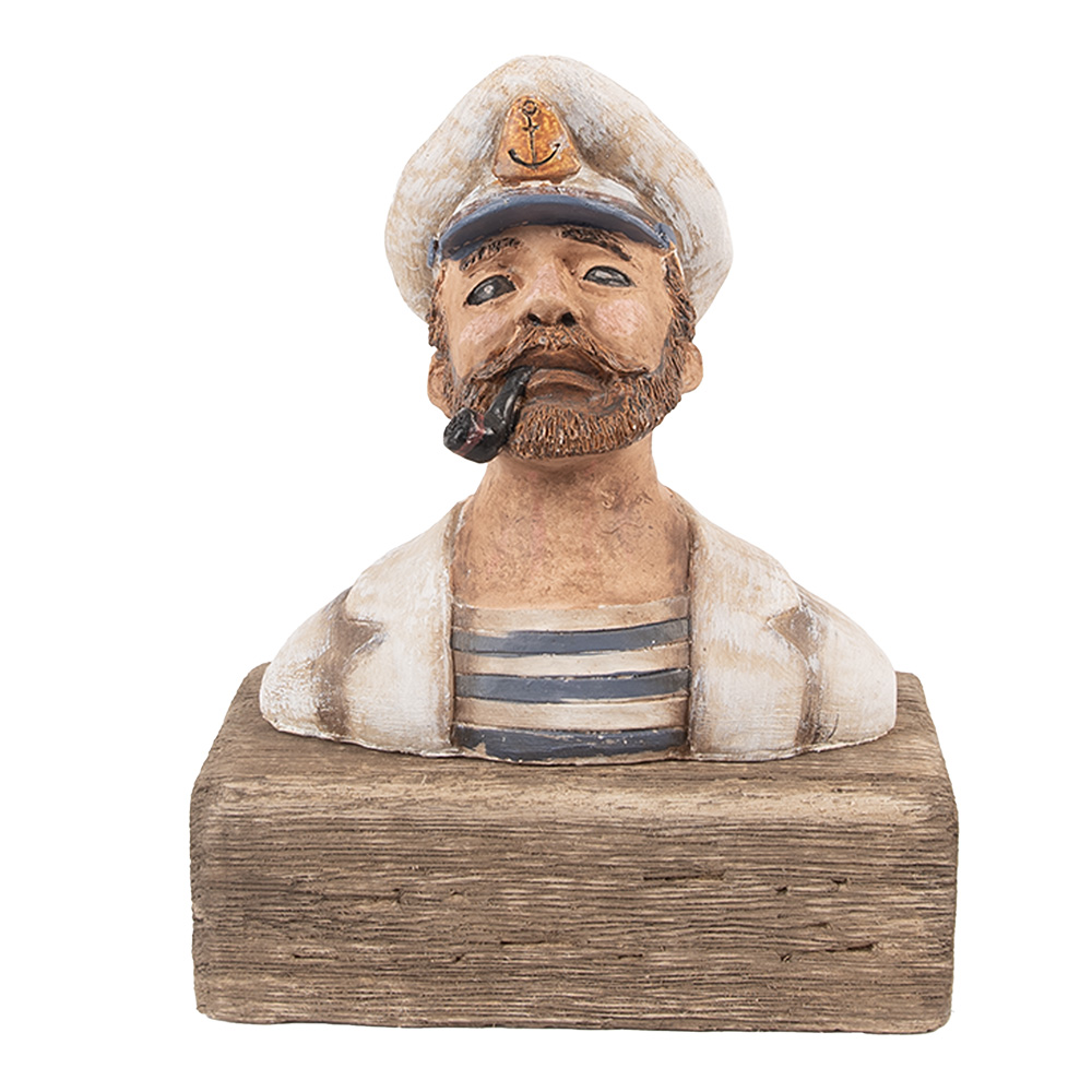 Clayre&Eef Decoratie Beeld Matroos 16x8x20 cm Beige Hout afbeelding
